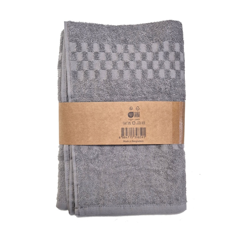 Grey popcorn weave luxury collection bath towels 68x135cm - 447 GSM - Image 2