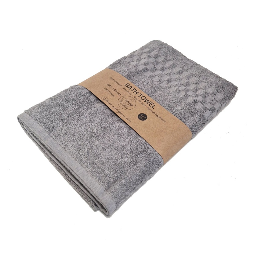 Grey popcorn weave luxury collection bath towels 68x135cm - 447 GSM - Image 4