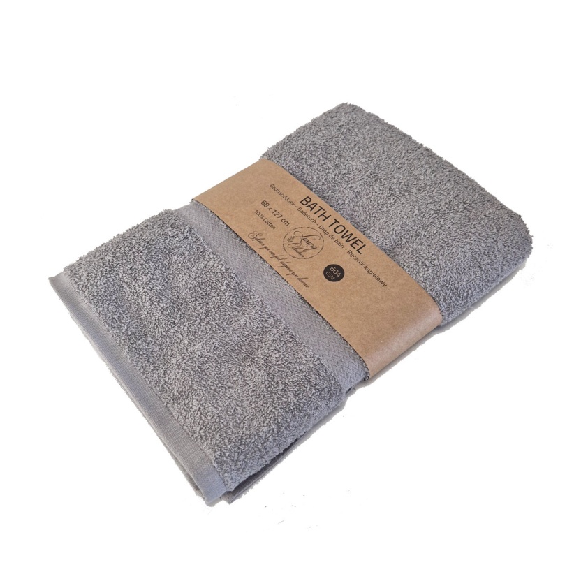 Grijze luxe badhanddoeken 68x127cm - 604 g/m² - Afbeelding 3