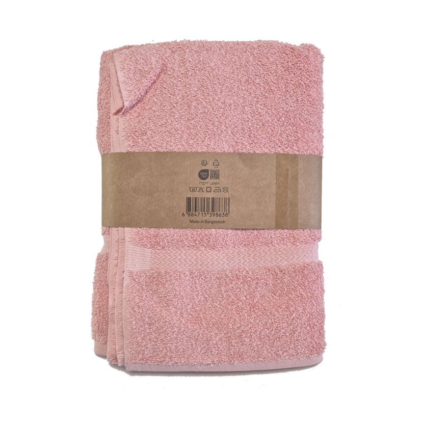 Koraalroze luxe badhanddoeken 68x127cm - 604 g/m² - Afbeelding 2