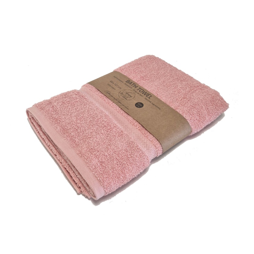 Koraalroze luxe badhanddoeken 68x127cm - 604 g/m² - Afbeelding 3