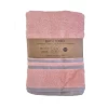 Coral pink luxury collection bath towels with trim 68x127cm - 479 g/m²
