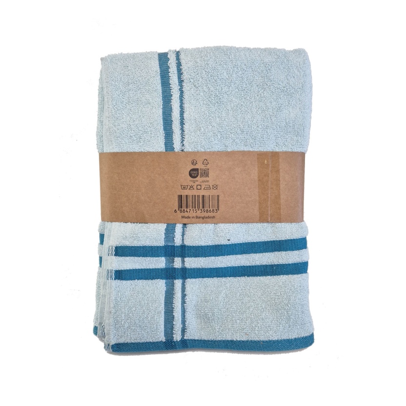 Blue luxury collection bath towels with trim 68x127cm - 479 g/m² - Image 2