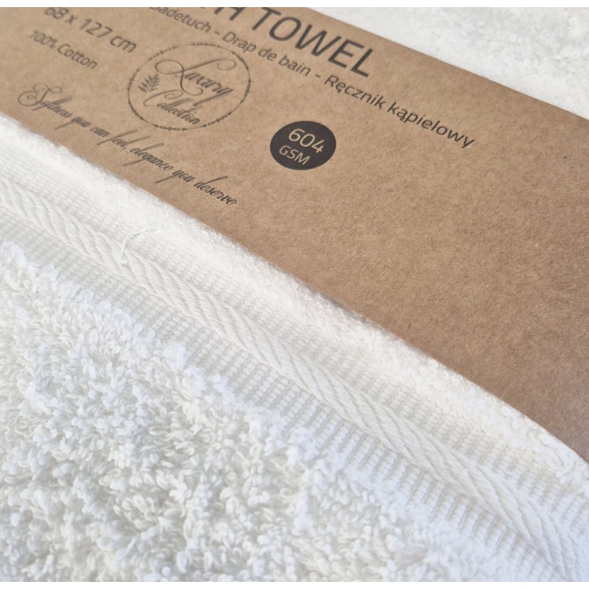 Witte luxury collection badhanddoeken 68x127cm - 604 g/m² - Afbeelding 4