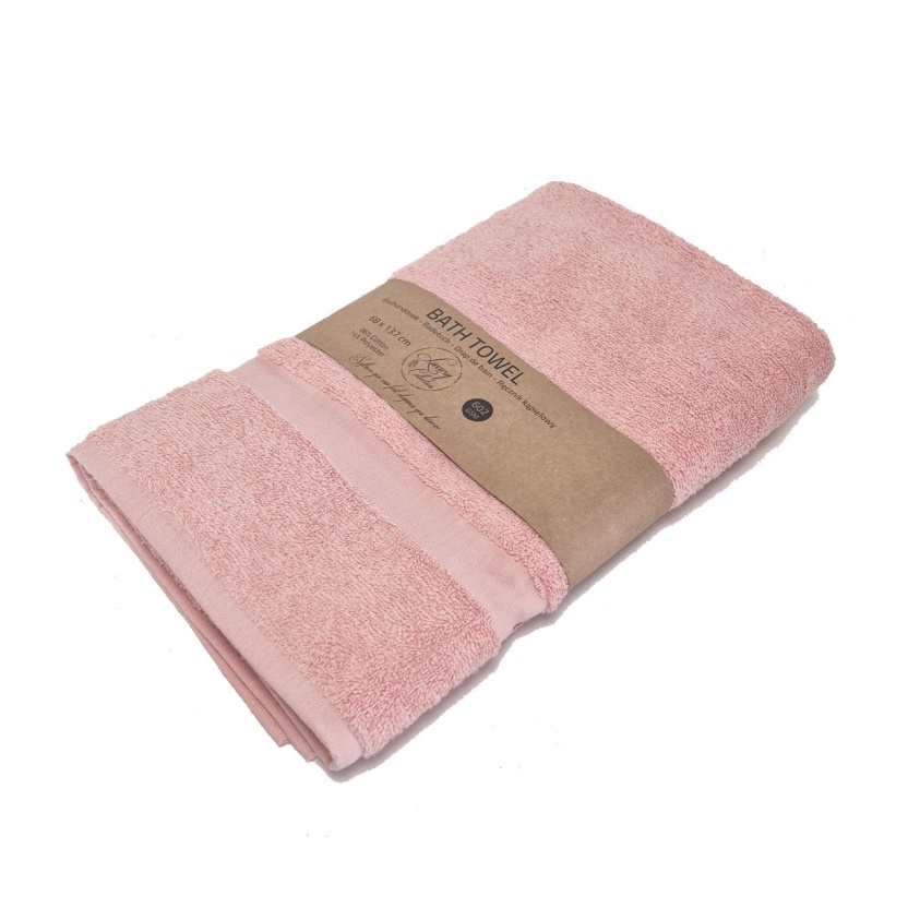 Coral pink luxury collection bath towels 68x137cm with hem - 602 g/m² - Image 3