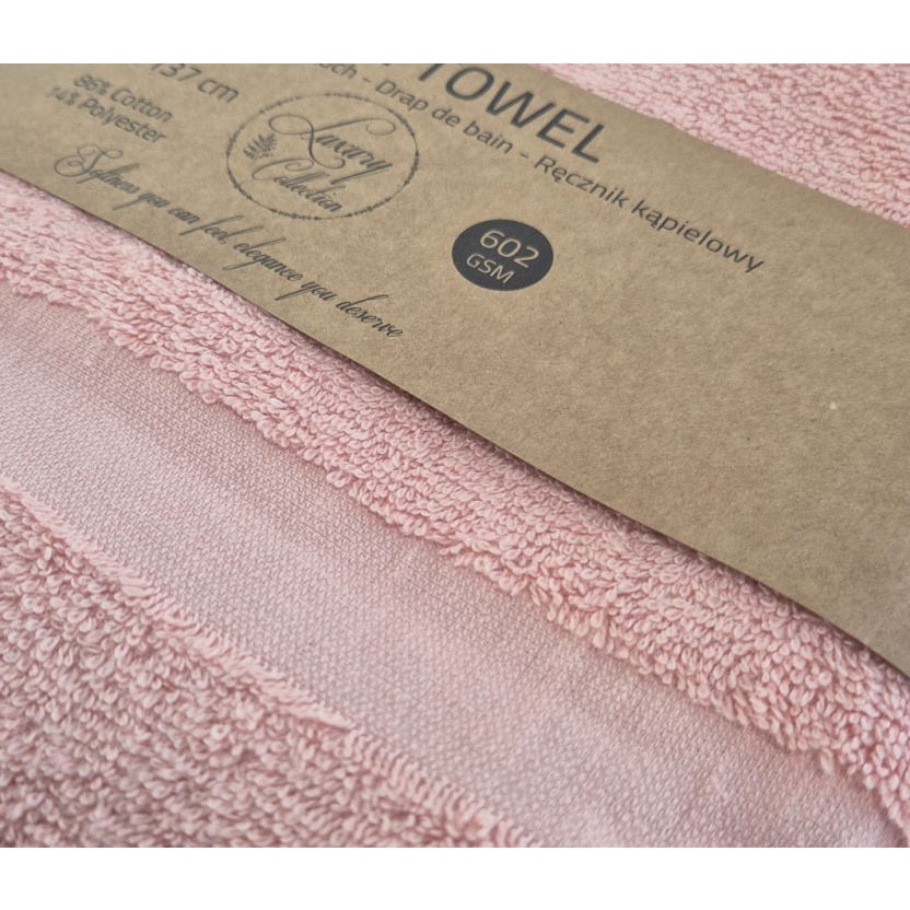 Coral pink luxury collection bath towels 68x137cm with hem - 602 g/m² - Image 4