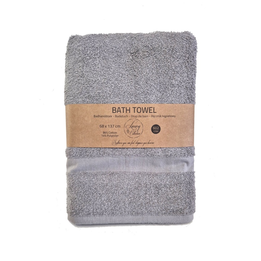 Grey luxury collection bath towels 68x137cm - 602 g/m²