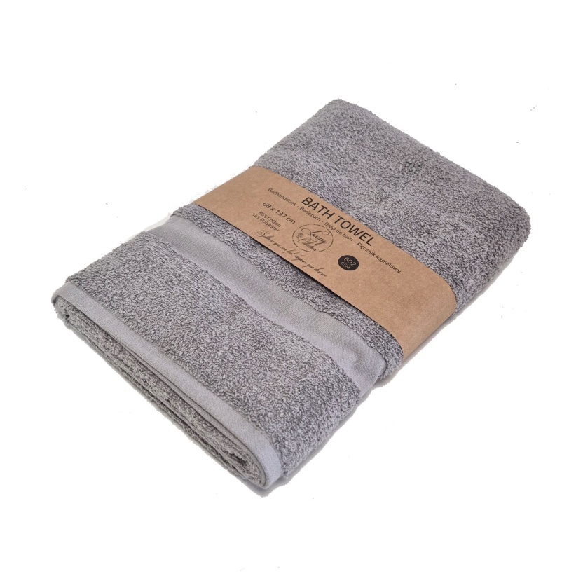 Grey luxury collection bath towels 68x137cm - 602 g/m² - Image 3