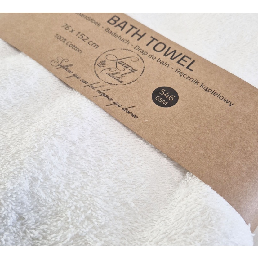 Witte luxe badhanddoeken van hotelkwaliteit, 76 x 152 cm - 546 g/m² - Afbeelding 2