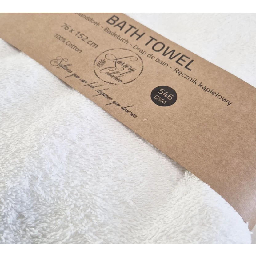 White luxury collection hotel quality bath towels 76x152cm - 546 g/m² - Image 2