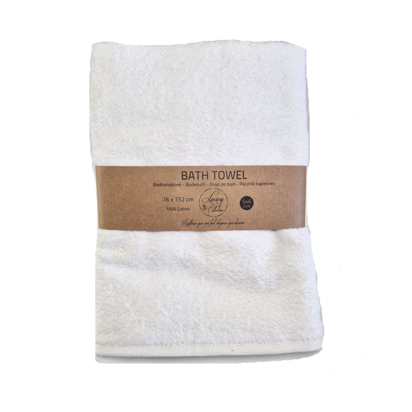 Witte luxe badhanddoeken van hotelkwaliteit, 76 x 152 cm - 546 g/m²