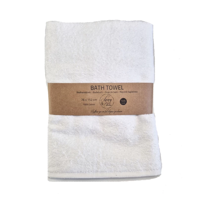White luxury collection hotel quality bath towels 76x152cm - 546 g/m²