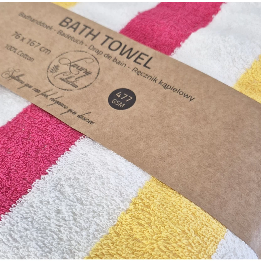 Striped luxury collection bath towels 76x167cm - 477 g/m² - Image 4