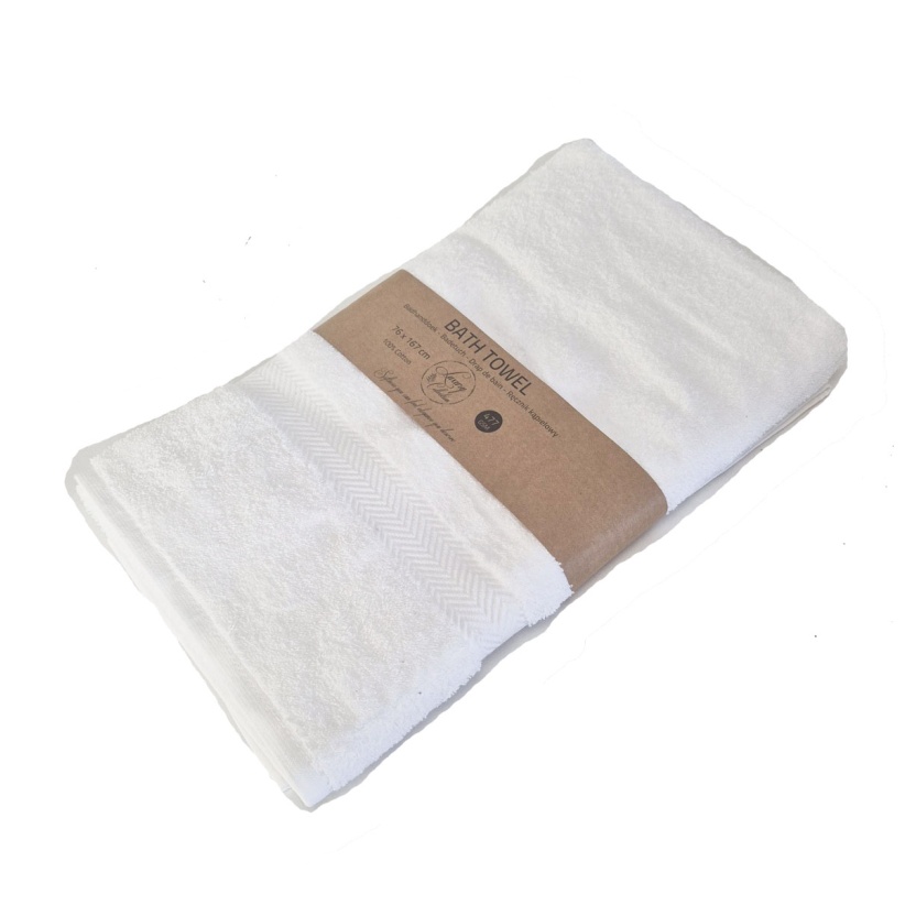 White luxury collection bath towels 76x167cm - 477 g/m² - Image 4
