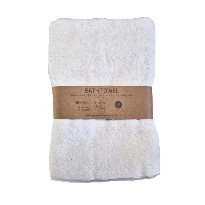 White luxury collection hotel quality bath towels 68x152cm - 614 g/m²