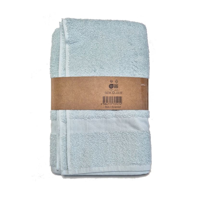 Lichtblauwe luxe badhanddoeken 68x137cm met zoom - 602 g/m² - Afbeelding 2