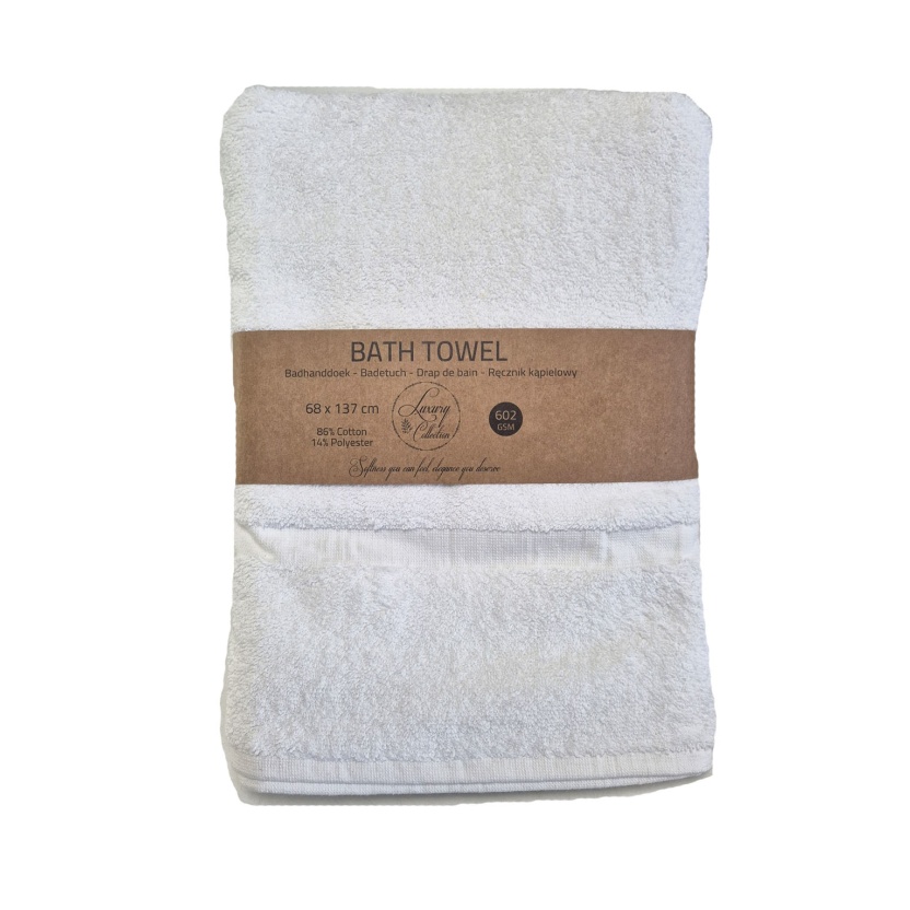 White luxury collection bath towels 68x137cm - 602 g/m²