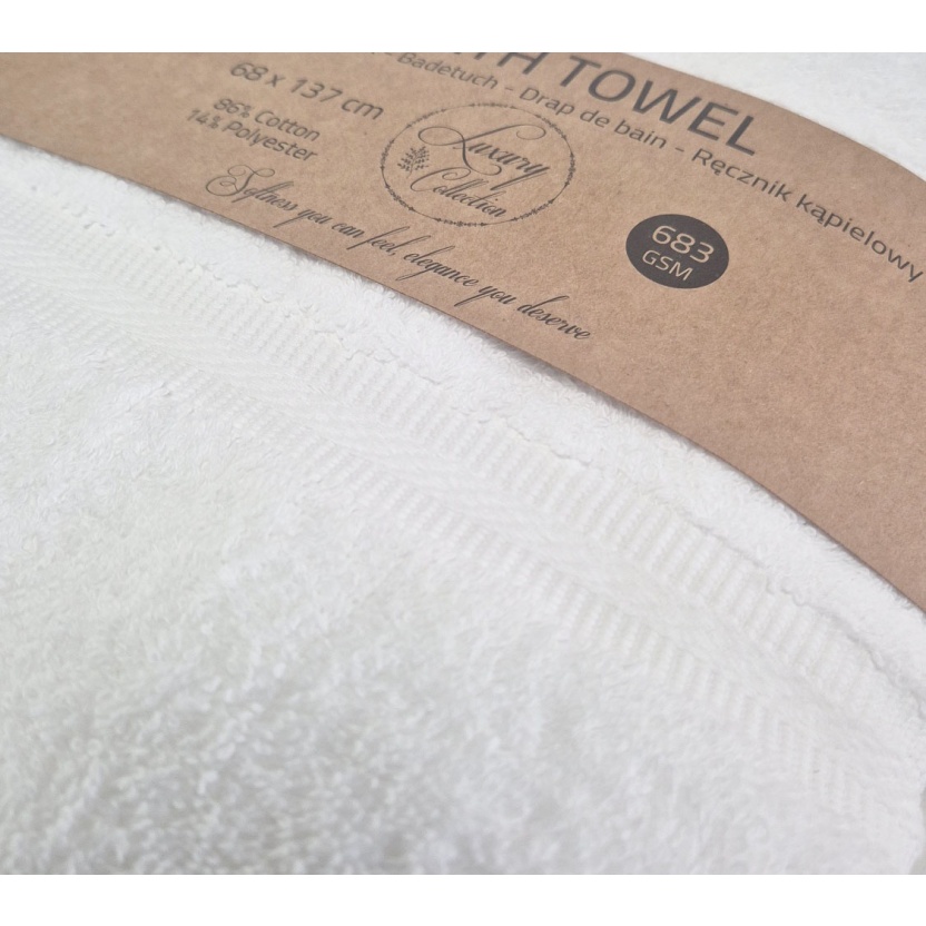 Witte luxe badhanddoeken van hotelkwaliteit, 68x137 cm - 683 g/m² - Afbeelding 4