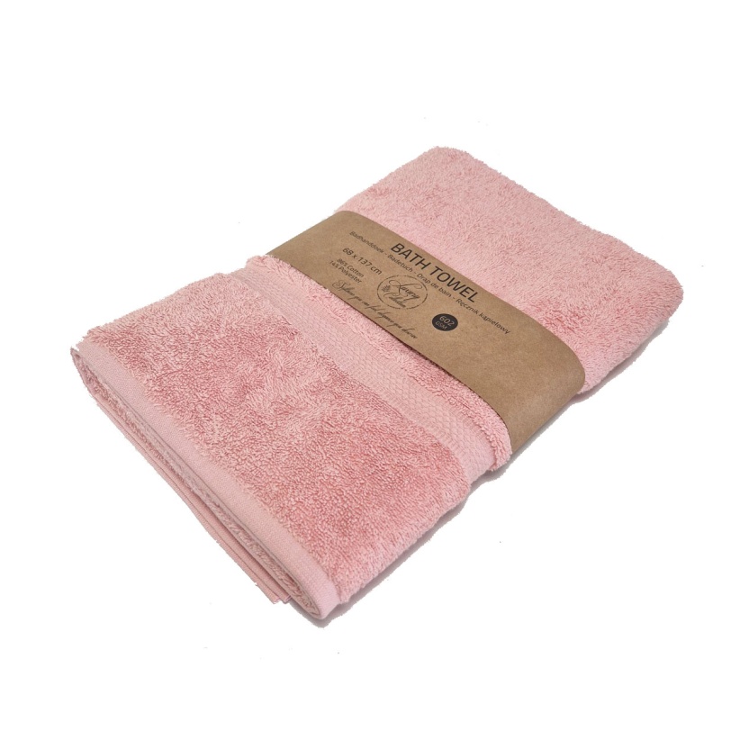 Koraalroze luxe badhanddoeken 68x137cm - 602 g/m² - Afbeelding 4