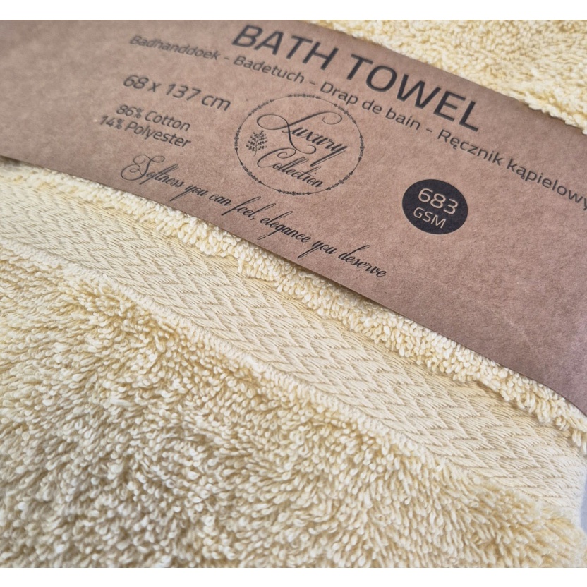 Yellow luxury collection hotel quality bath towels 68x137cm - 683 g/m² - Image 4