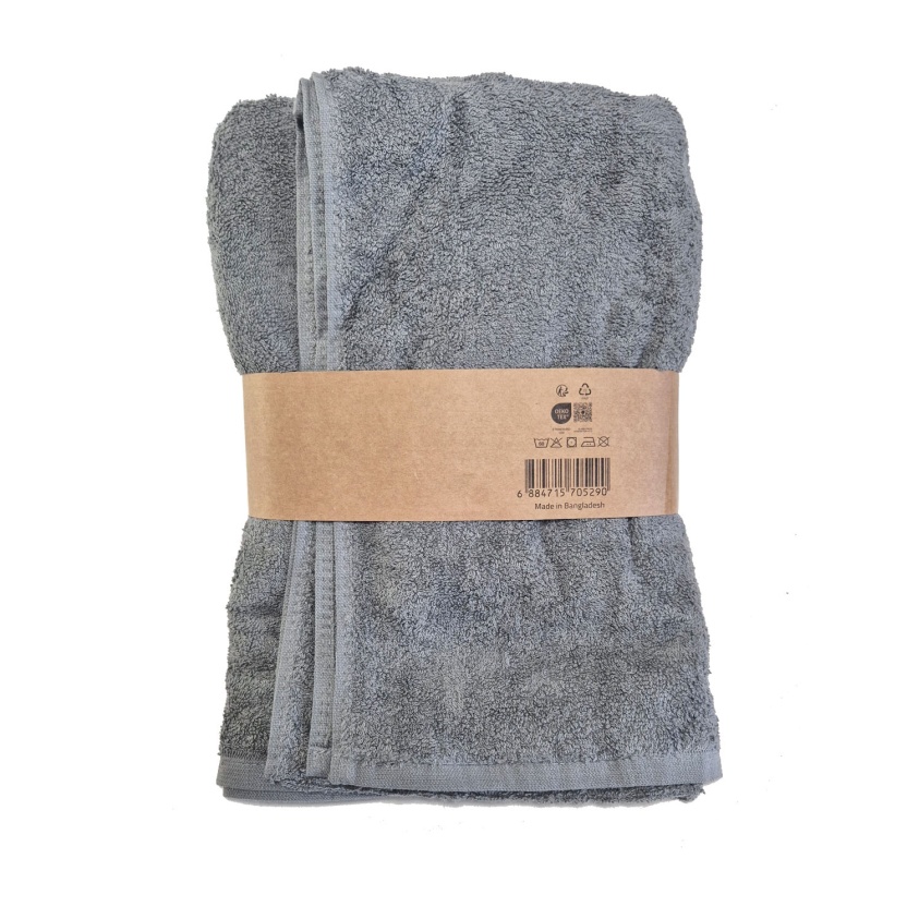 Grijze luxe badhanddoeken 68x150 cm - 486 g/m² - Afbeelding 2