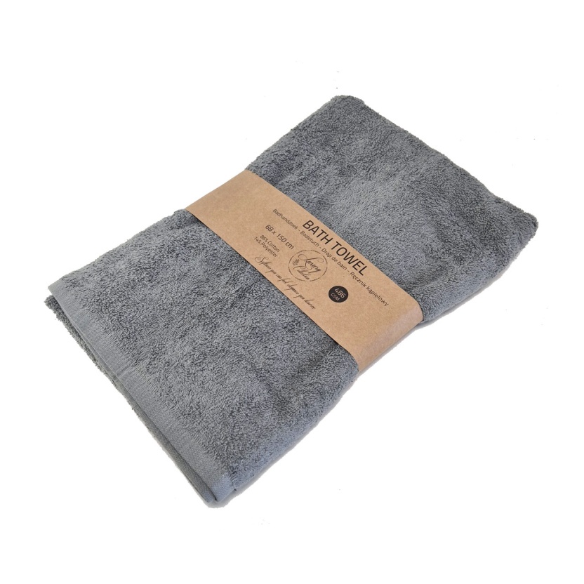 Grijze luxe badhanddoeken 68x150 cm - 486 g/m² - Afbeelding 4