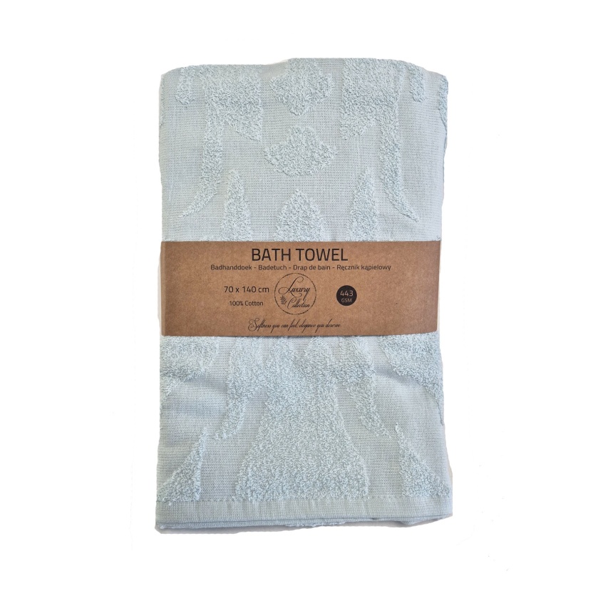 Lichtblauwe luxe jacquard badhanddoeken 70x140 cm - 443 g/m²