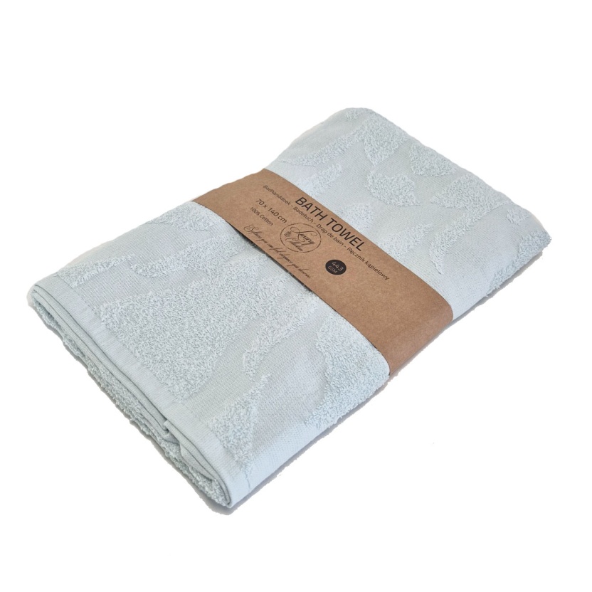 Lichtblauwe luxe jacquard badhanddoeken 70x140 cm - 443 g/m² - Afbeelding 4