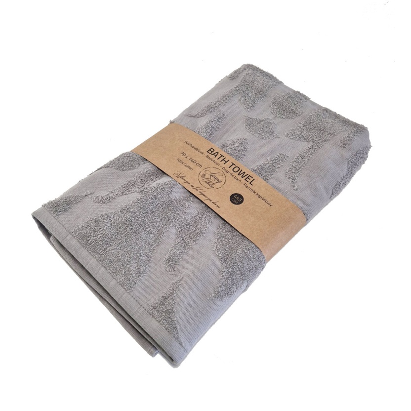 Grijze luxe jacquard badhanddoeken 70x140 cm - 443 g/m² - Afbeelding 3