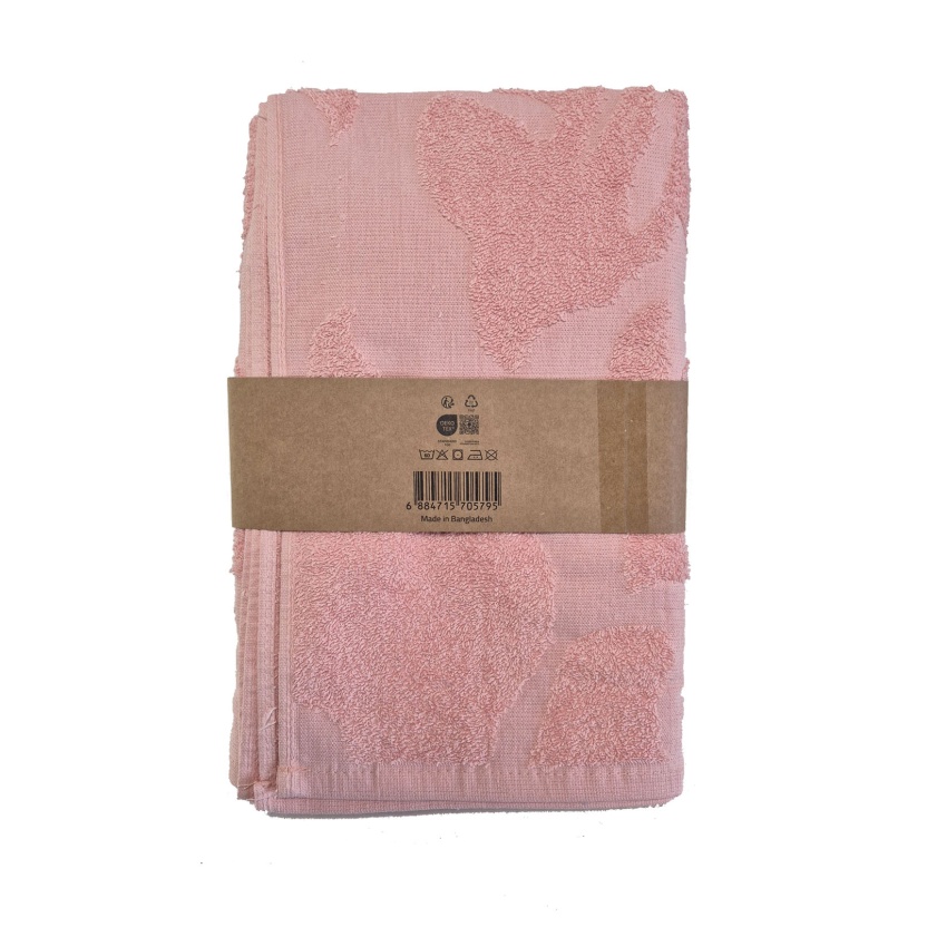 Koraalroze luxe jacquard badhanddoeken 70x140 cm - 443 g/m² - Afbeelding 2