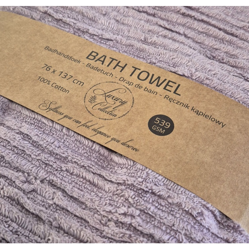 Light purple luxury collection bath towels 76x137cm - 539 g/m² - Image 4