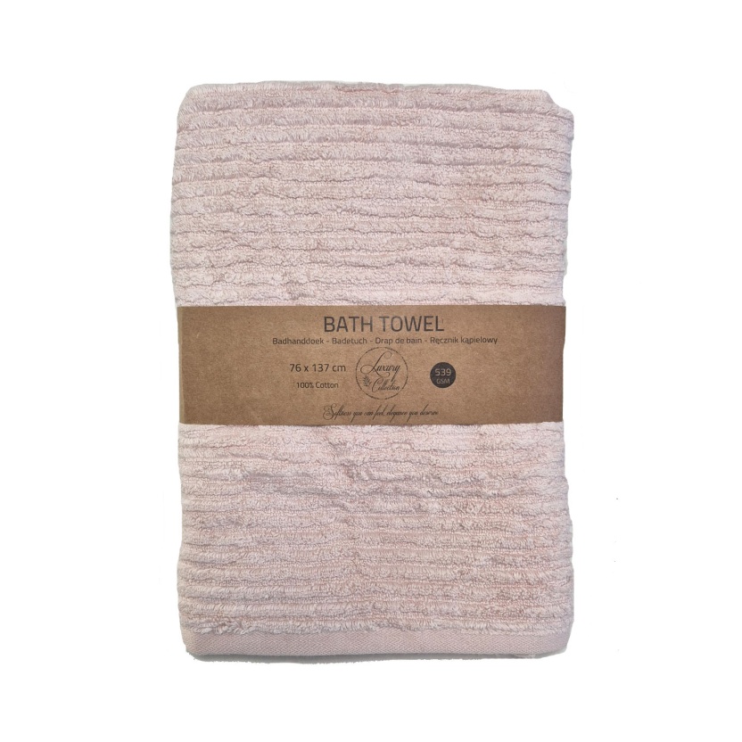 Light pink luxury collection bath towels 76x137cm - 539 g/m²