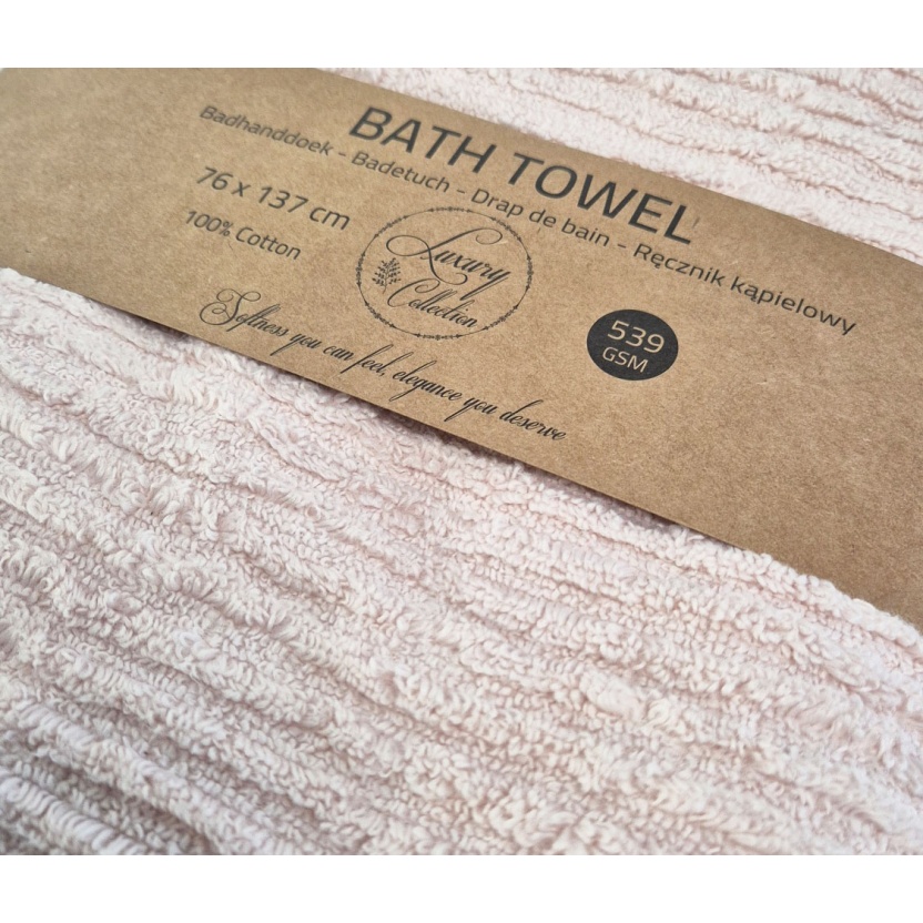 Light pink luxury collection bath towels 76x137cm - 539 g/m² - Image 4