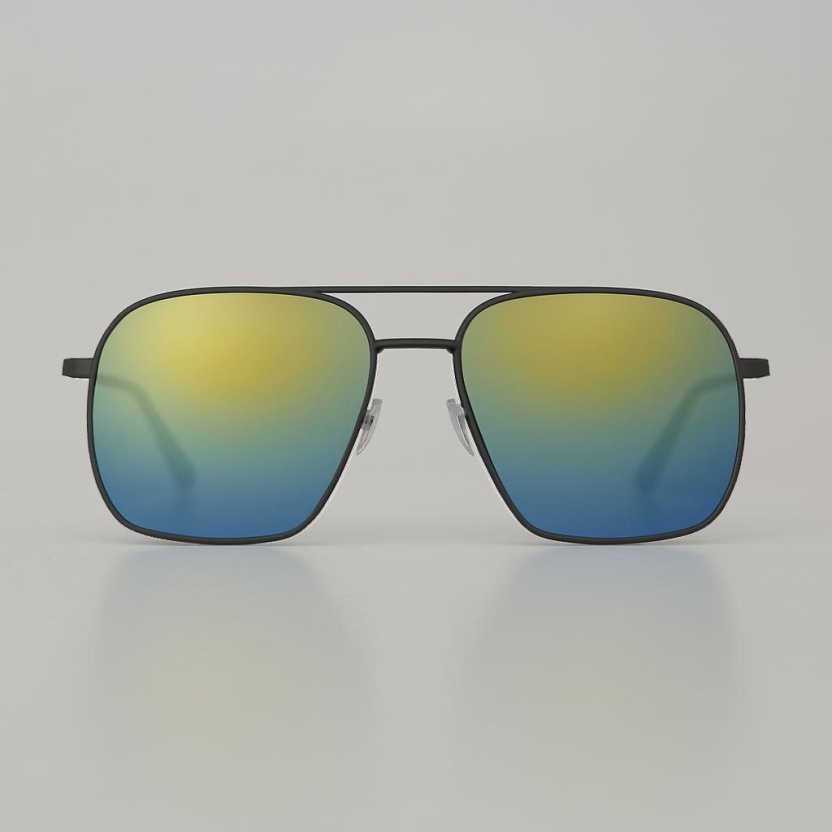 Black 'Distressed' aviator sunglasses for with mirror lenses 2201-03