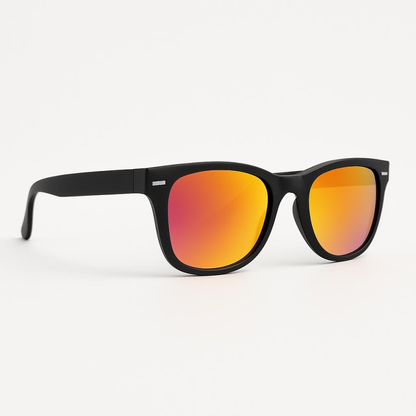 Black 'Distressed' sunglasses with mirror lenses 2208-03 - Image 2