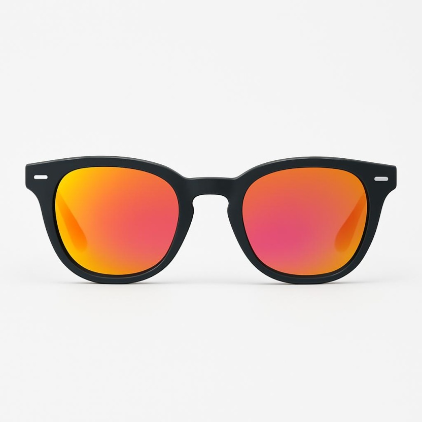 Black 'Distressed' sunglasses with mirror lenses 2208-03