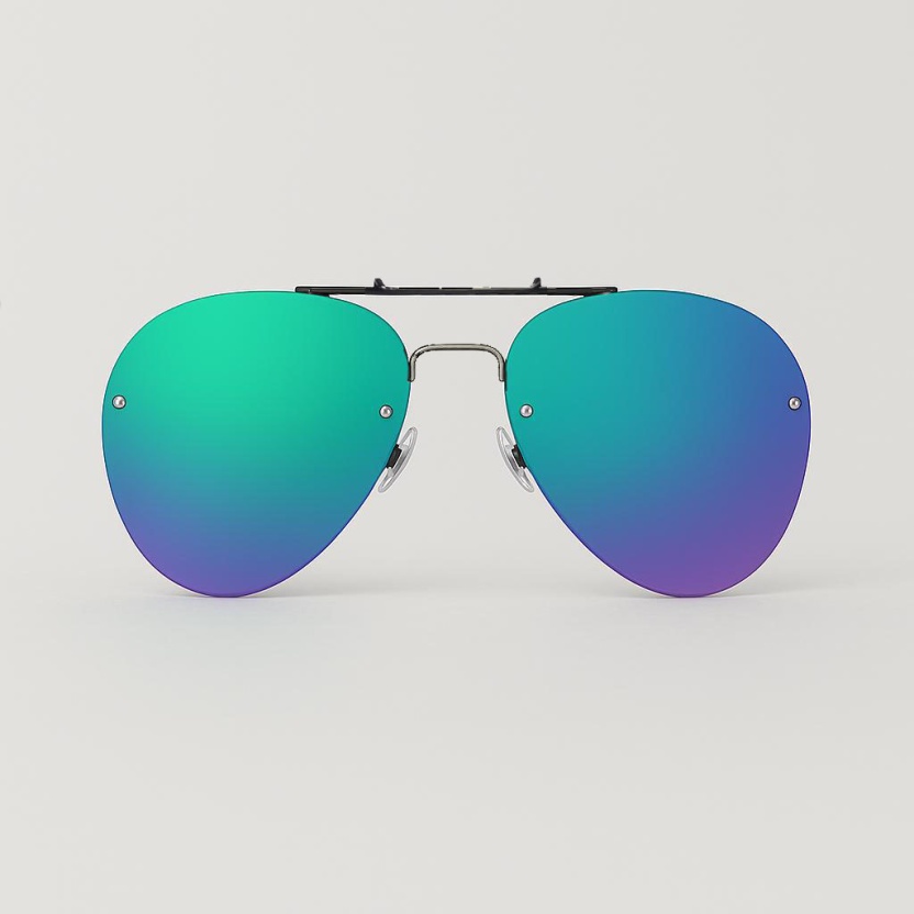 'Distressed' aviator sunglasses with mirror lenses 2214-04