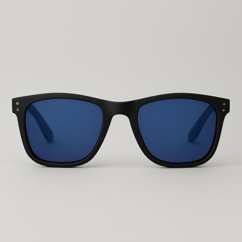 Black 'Distressed' sunglasses with blue lenses 2220-06