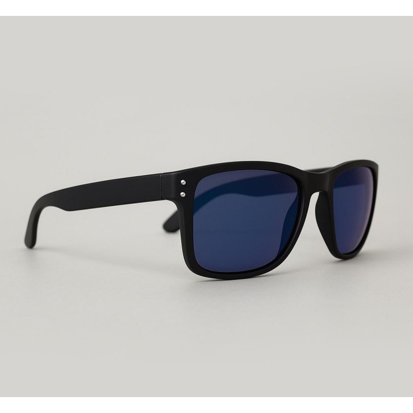 Black 'Distressed' sunglasses with blue lenses 2220-06 - Image 2