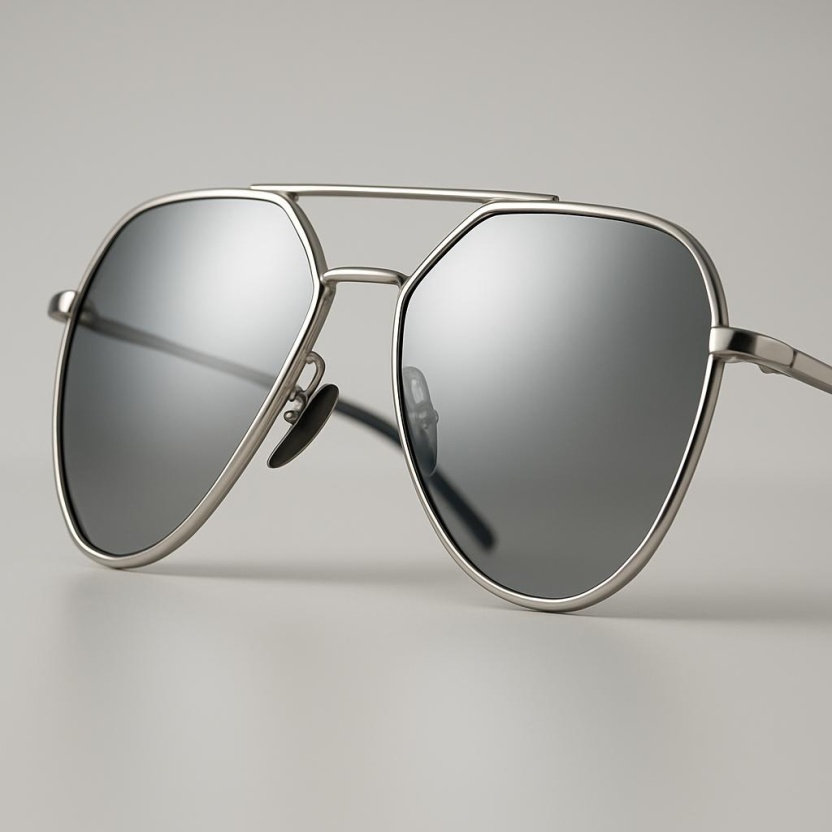 Silver 'Distressed' aviator sunglasses with mirror lenses 2222-16