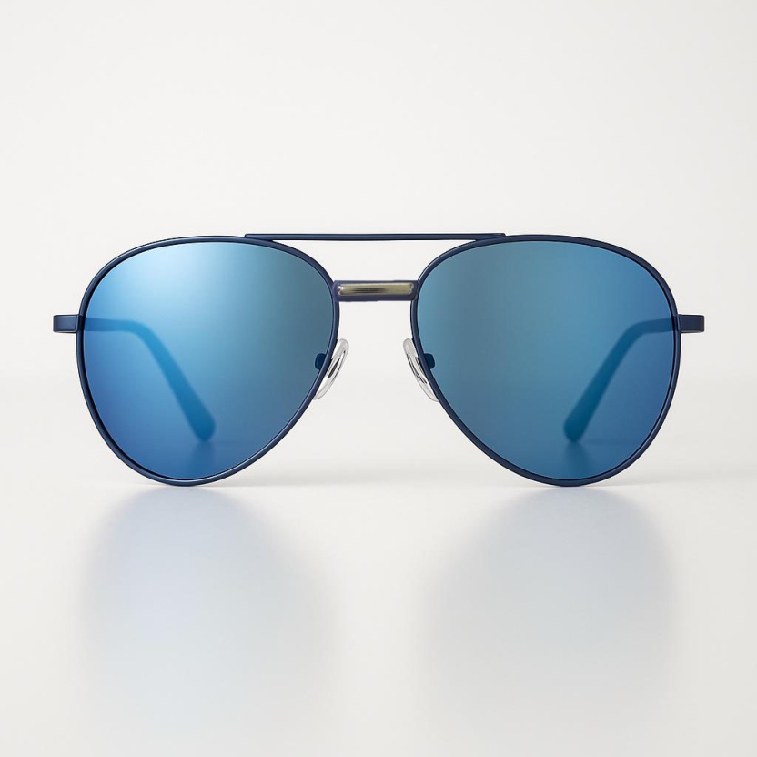 Blue 'Distressed' aviator sunglasses with blue lenses 2229-01