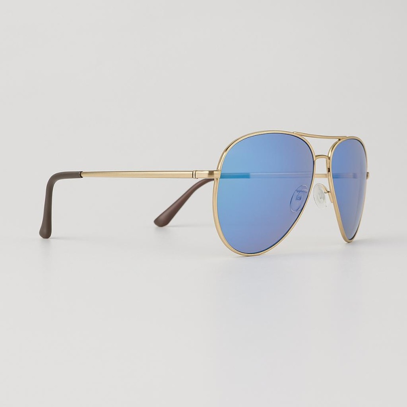 Blauw/paarse 'Distressed' pilotenzonnebrillen met spiegelglazen 2229-06 - Afbeelding 2