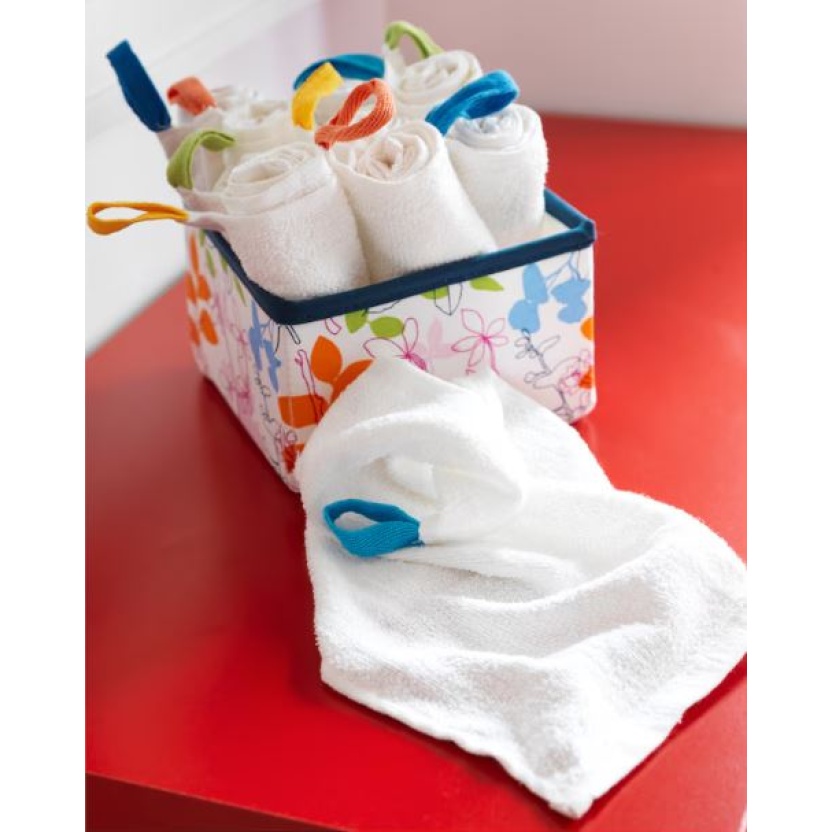 5-pack witte baby spuugdoekjes - Afbeelding 4