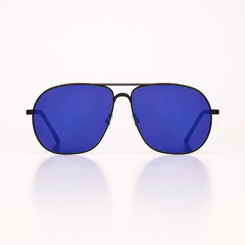 'Distressed' pilotenzonnebrillen met blauwe spiegelglazen 2201-02