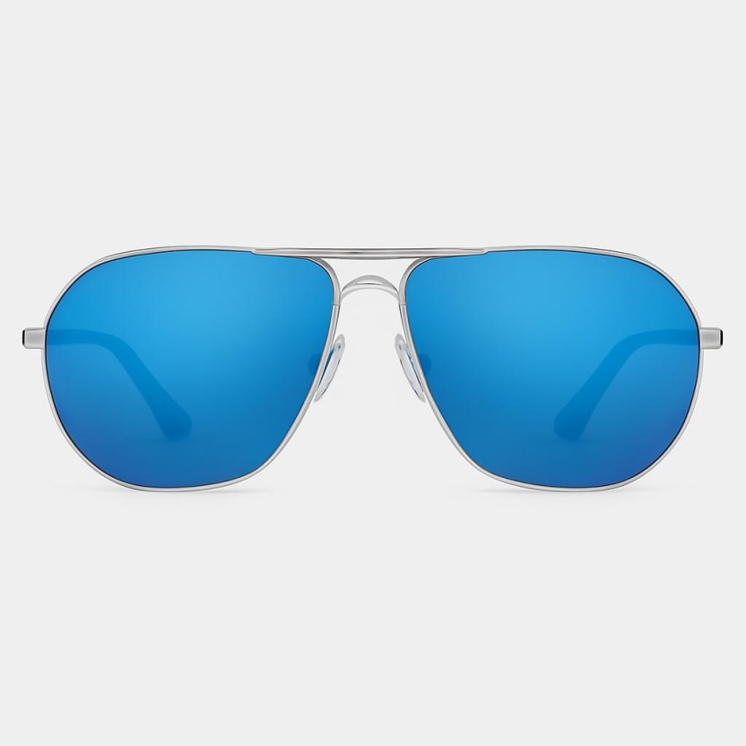'Distressed' aviator sunglasses with light blue mirror lenses 2201-09