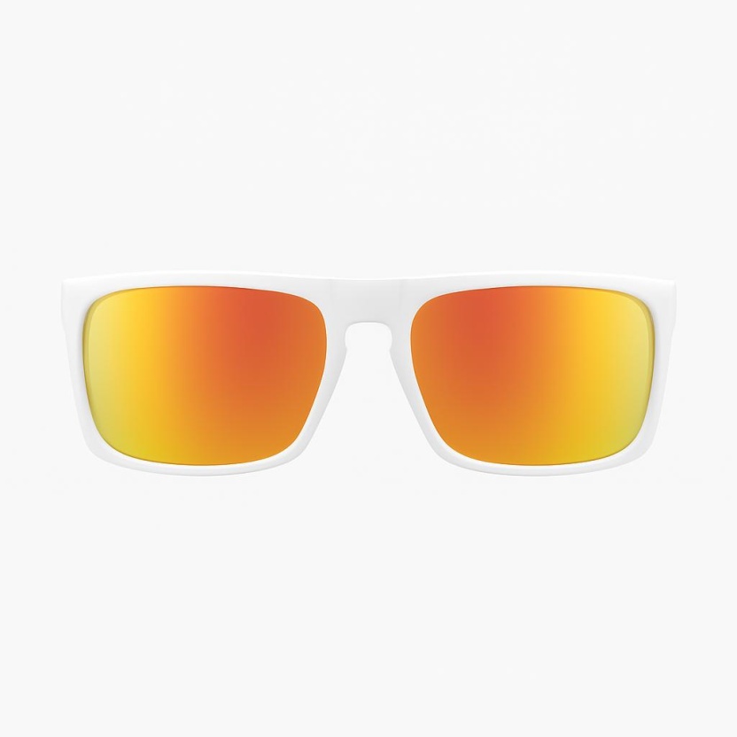 White 'Distressed' sunglasses with mirror lenses 2205-03
