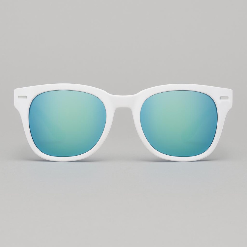 White 'Distressed' sunglasses with mirror lenses 2208-09
