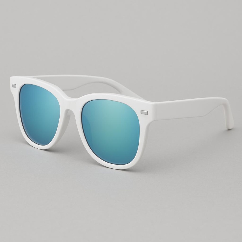 White 'Distressed' sunglasses with mirror lenses 2208-09 - Image 2