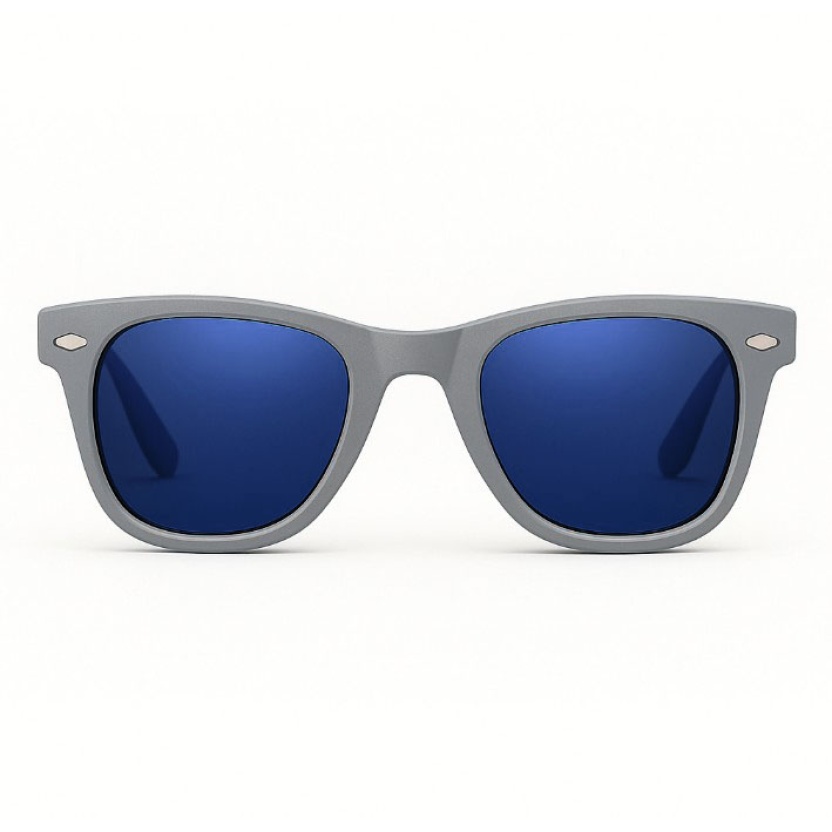 Grijze 'Distressed' Wayfarer zonnebrillen met spiegelglazen 2217-19