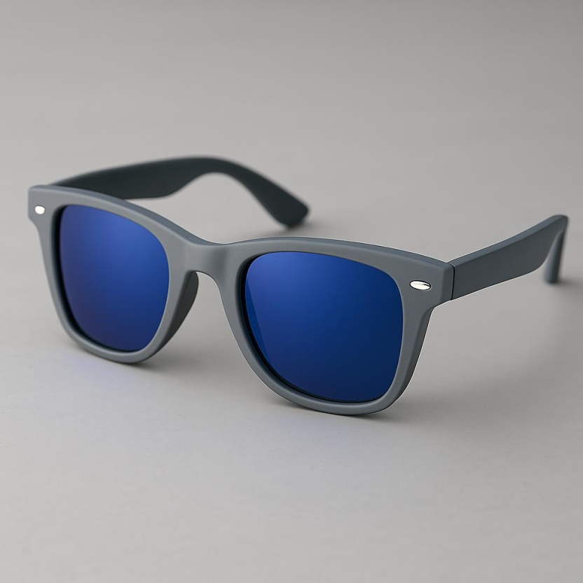 Grijze 'Distressed' Wayfarer zonnebrillen met spiegelglazen 2217-19 - Afbeelding 2